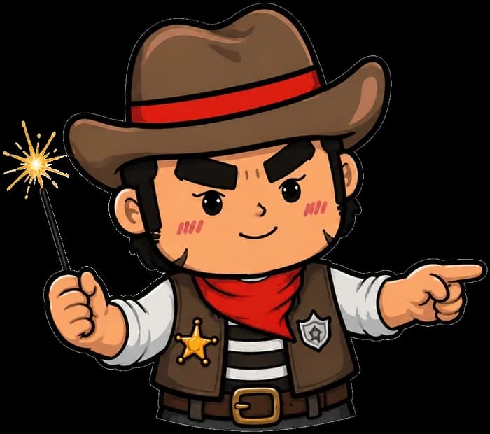 Maskot Hunter Boom memegang sparkler